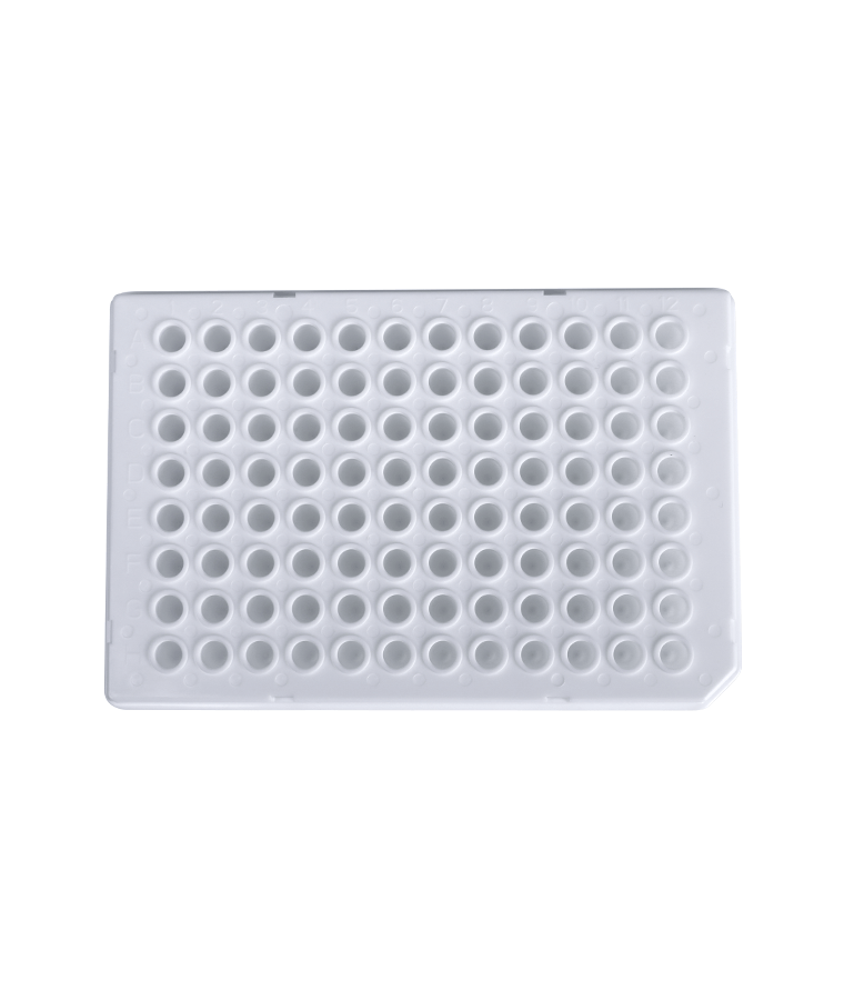 PCR10-W-96-HS-R 0.1ml warna putih 96-telaga skirt separuh telaga plat PCR bulat